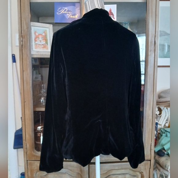 Gap Silk Black Stand Collar Blazer - 12 - Picture 2 of 9